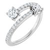 14K White .875 CTW Diamond Two Stone Ring Ref. 14073959